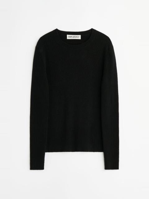 Our Legacy Compact Roundneck Almost Black Refined Silk