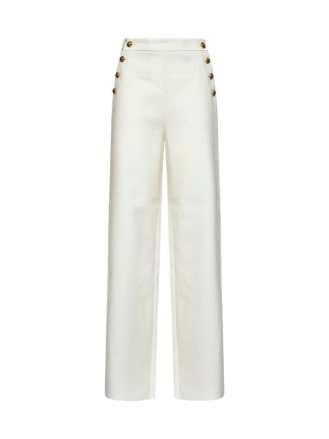Max Mara Studio Max Mara Studio Women Ivory White Cotton Mstbetulla Palazzo Trousers