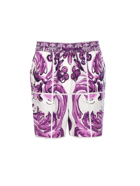 Dolce & Gabbana Dolce&Gabbana Women Maiolica Print Twill Shorts