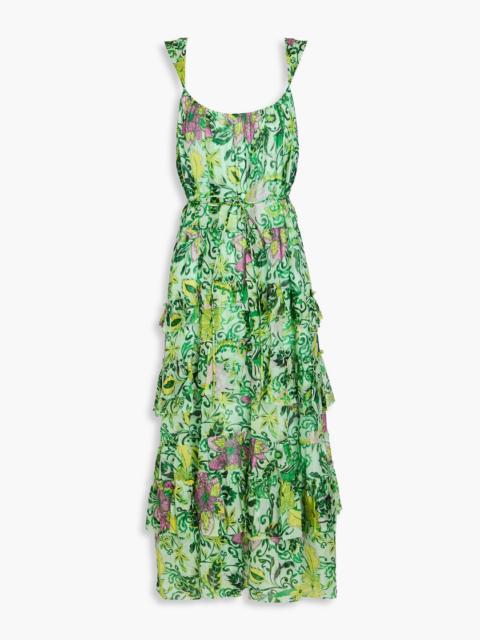 DIANE VON FURSTENBERG Modena tiered floral-print chiffon midi dress