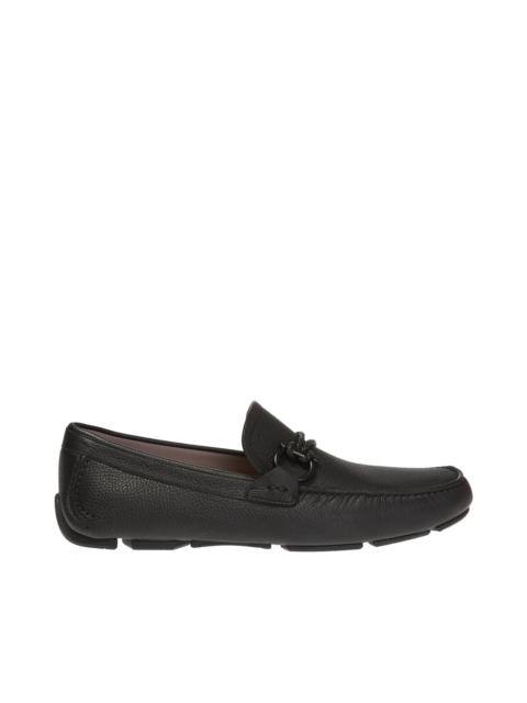 FERRAGAMO Salvatore Ferragamo Men's Black Gancini Driver Moccasin