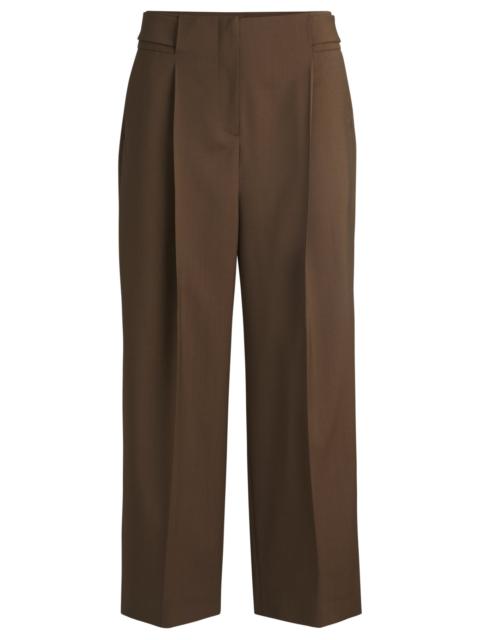 BOSS REGULAR-FIT HIGH-WAISTED TROUSERS IN WOOL