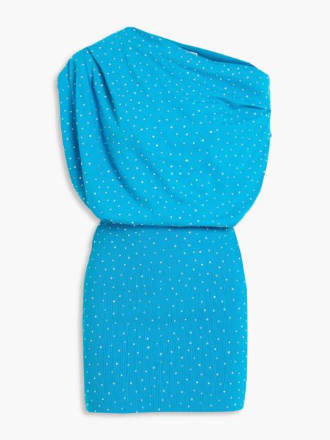 THE SEI Draped crystal-embellished cotton mini dress