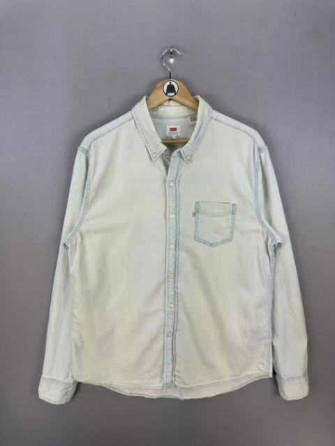 Levi's Levis White Tab Denim Worker Flannel Shirt Button Up