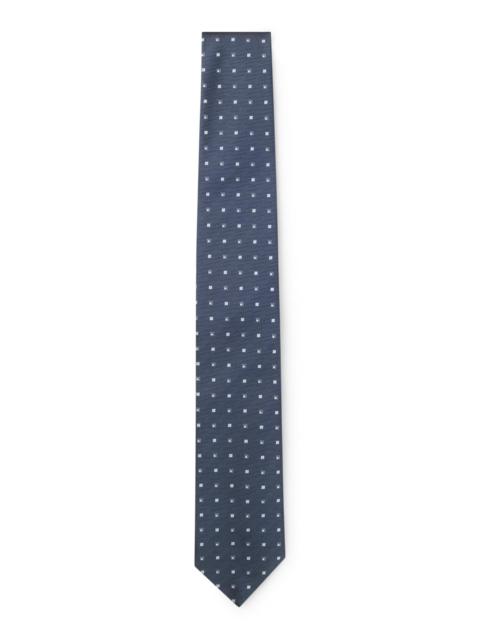 BOSS SILK-BLEND TIE WITH MICRO PATTERN