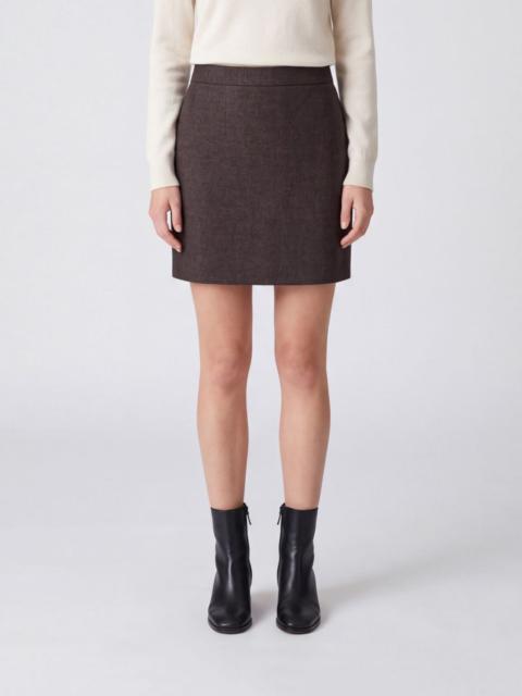 Max Mara Max Mara Women High-Waisted Virgin Wool Pencil Mini Skirt Max Mara With Slim Fit
