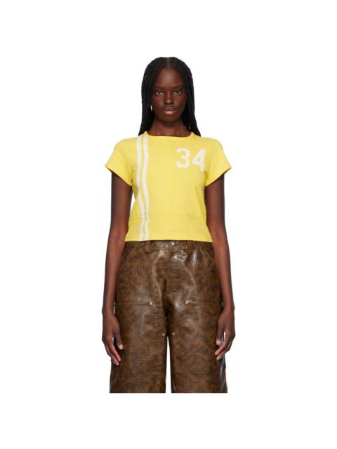 Ambush Yellow Paneled Fitted T-shirt