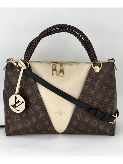 Louis Vuitton Louis Vuitton Monogram Braided V Tote MM White Leather Shoulder Hand Bag Preowned