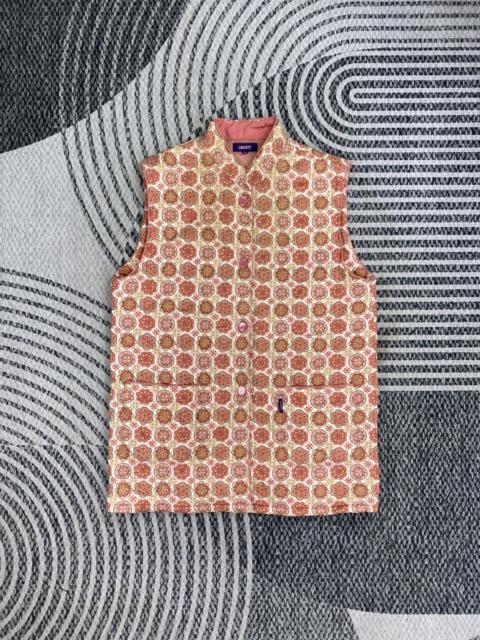 Other Designers Liberty London - Vintage Liberty Sleeveless Geometric Printed Nehru Jacket