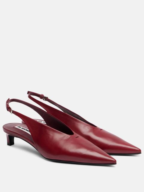 Jil Sander Pointy leather slingback pumps