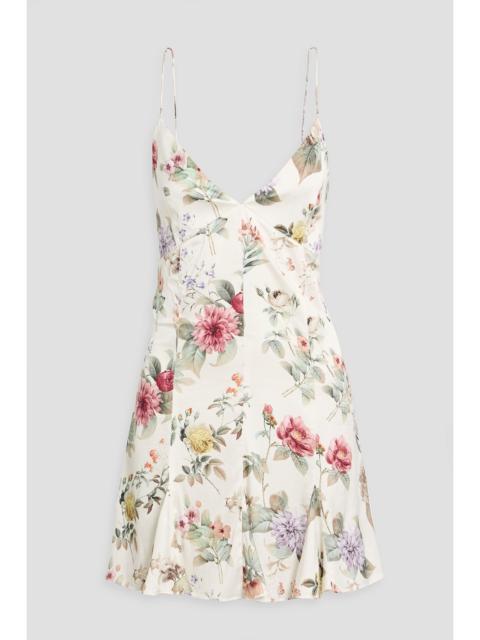 Alice + Olivia Julieta floral-print satin mini dress