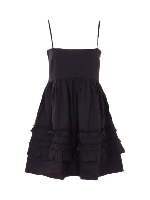 GANNI BLACK STRETCH COTTON CORSET MINI DRESS - W0712 | REVERSIBLE