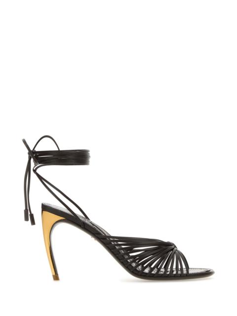 FERRAGAMO Dark brown leather Atena sandals