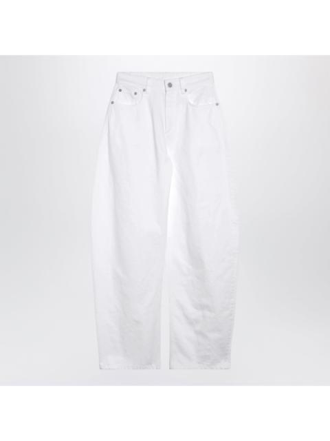 Alaïa Alaia High-Waisted Curved-Leg White Denim Jeans Women