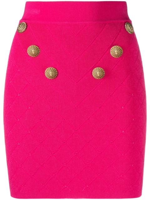 Balmain Buttoned Knitted Mini Skirt