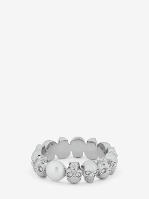 Alexander McQueen Skull And Pearl Ring