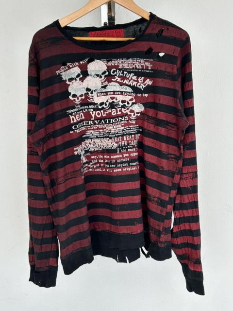 Other Designers Japanese Brand - H.Anarchyism Plus H.Naoto Vintage Stripe Longsleeve Tee