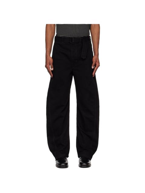 Lemaire Black Twisted Belted Jeans