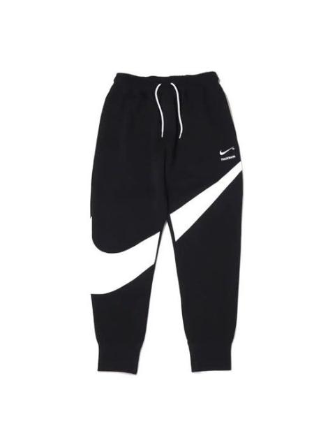 Nike Men's Nike Large Logo Casual Knit Splicing Embroidered Sports Pants/Trousers/Joggers Autumn Black DH