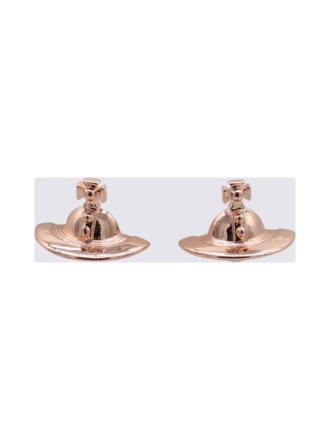 Pink Brass Earrings