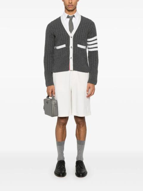 Thom Browne THOM BROWNE - Men Baby Cable Stitch Classic V Neck Cardigan