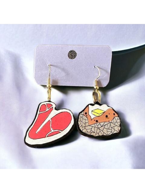 Other Designers None - 🌺 Steak & Potatoes Handmade Earrings