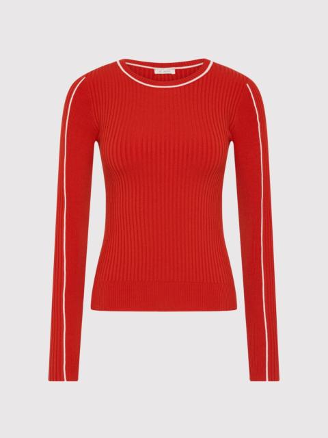 ST. AGNI Fine Line Long Sleeve Top - Red / Off White