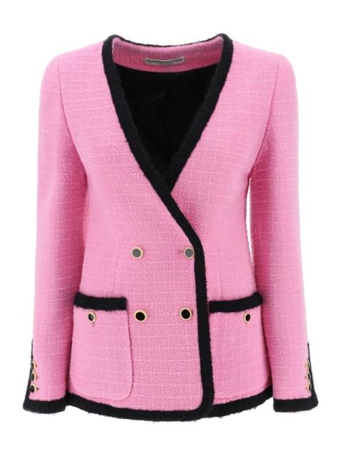 Alessandra Rich Double Breasted Boucle Tweed Jacket