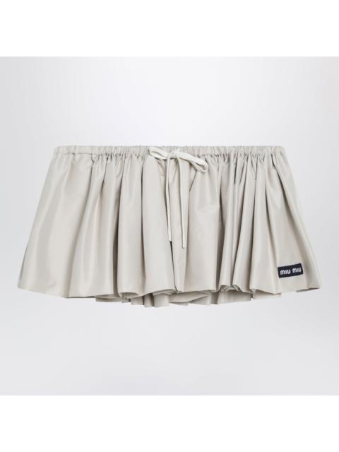 Miu Miu Miu Miu Ponge Tech Mini Skirt In Recycled Polyester, Opal Women