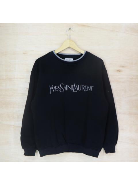 Other Designers Vintage 90s Yves Saint Laurent YSL Pour Homme Big Logo Embroidered Sweater Sweatshirt