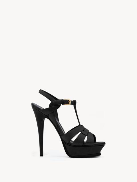 SAINT LAURENT tribute platform sandals in smooth leather
