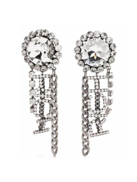 Alessandra Rich Crystal Chain Earrings