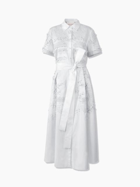 CAROLINA HERRERA Embroidered Midi Shirt Dress