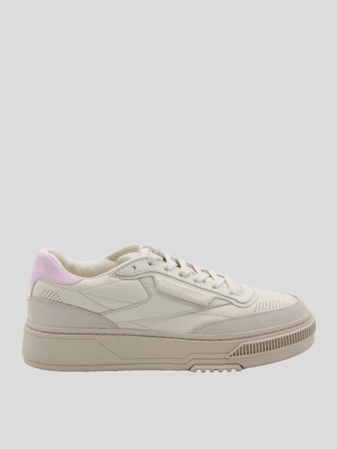 REEBOK WHITE AND PINK LEATHER C LTD SNEAKERS