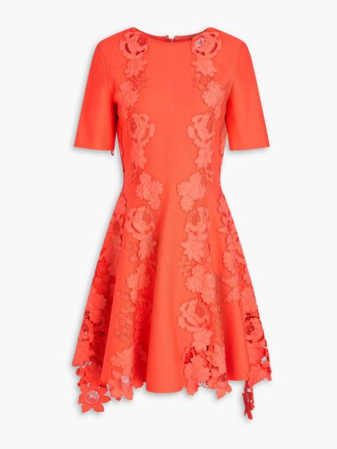 Oscar de la Renta Guipure lace-trimmed jersey dress