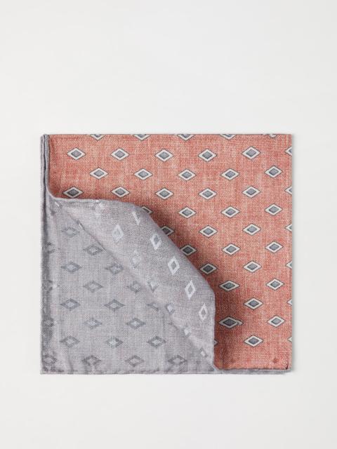 Brunello Cucinelli Silk pocket square with diamond pattern
