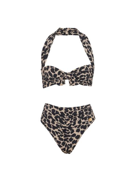 Balmain leopard-print bikini