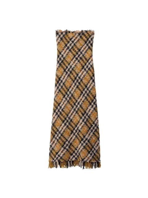 Burberry Burberry Check Wool Blend Sleeveless Dress