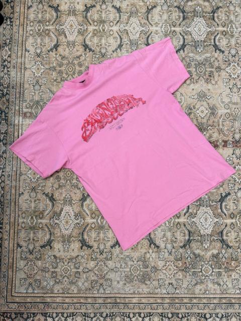 BALENCIAGA Balenciaga Paris Pink Disaster Flame Print Short-Sleeve T-Shirt