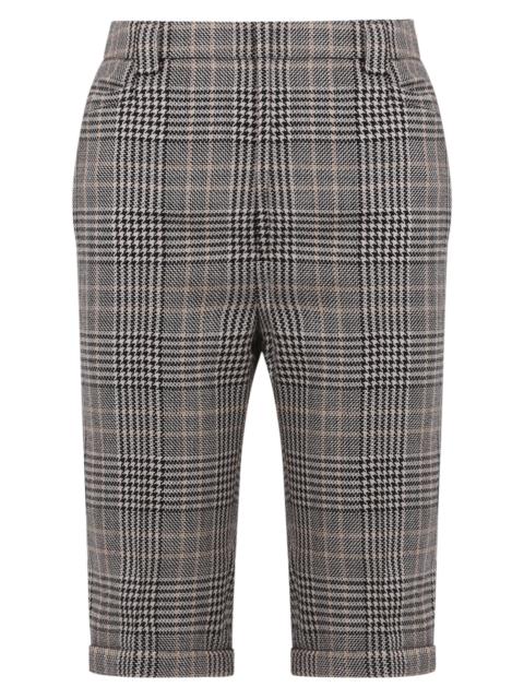 SAINT LAURENT PRINCE OF WALES CHECK SHORT | BEIGE