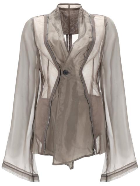 Rick Owens GIACCA MONOPETTO "STAG" CON MANICHE IN SETA