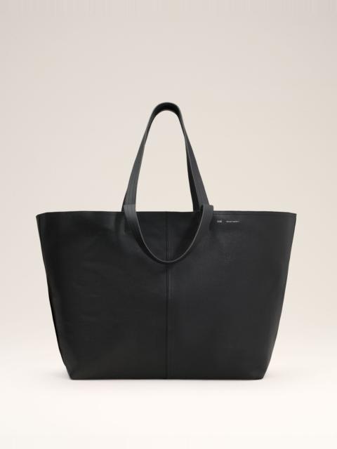 AMI Paris BLACK LEATHER MIDI MAXI TOTE BAG