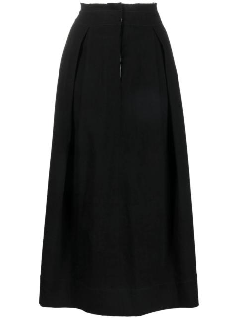 UMA WANG Uma Wang Raw-edge Pleated Long Skirt