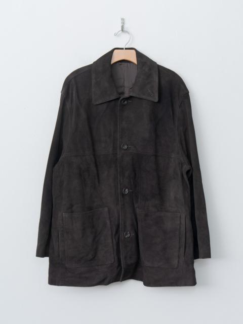 ssstein Cow Suede Zip Car Jacket - Dark Brown