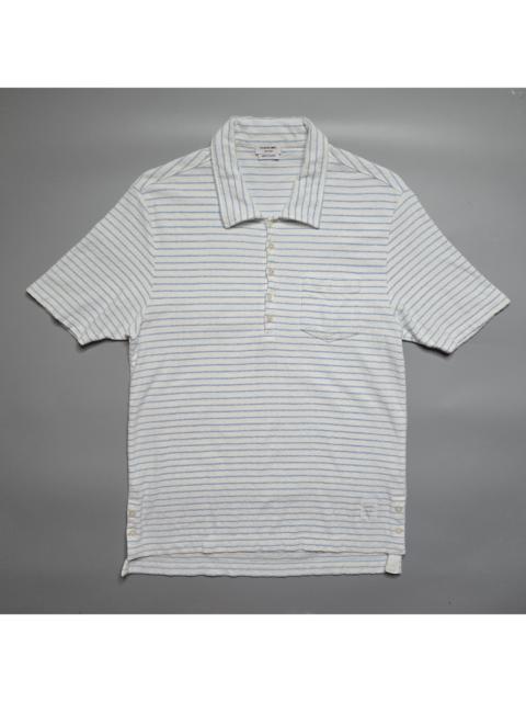Thom Browne Thom Browne - Textured Stripe Relaxed Fit Polo