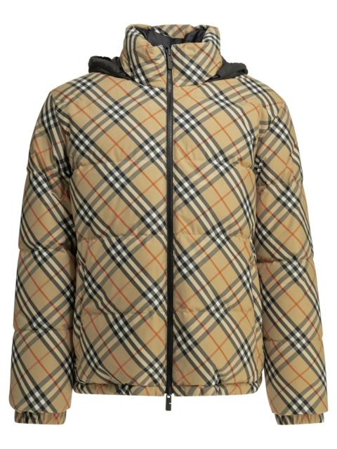 Burberry Burberry Snowdon Check Reversible Down Jacket Beige
