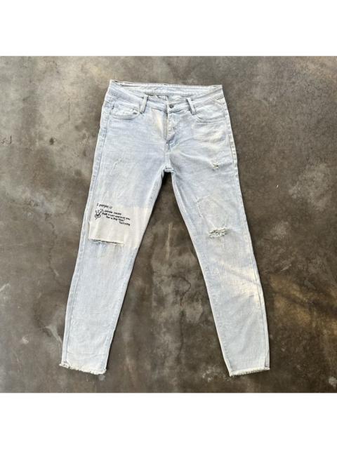 Other Designers Vintage Japanese Lightwash Distressed Faded Denim Jean Pant