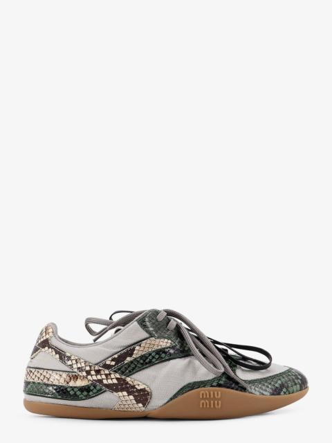 Miu Miu Miu Miu Gymnasium Technical Fabric And Python-Print Aisley Sneakers