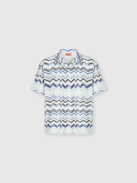 Missoni Bowling shirt in viscose with zigzag print