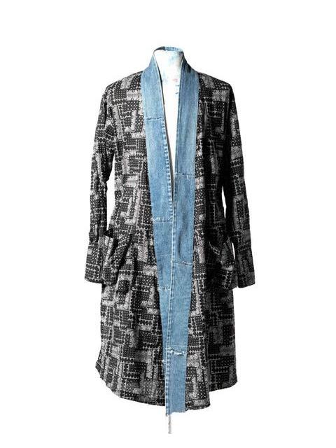 Greg Lauren $1500 Greg Lauren Bandana Long GL1 kimono robe